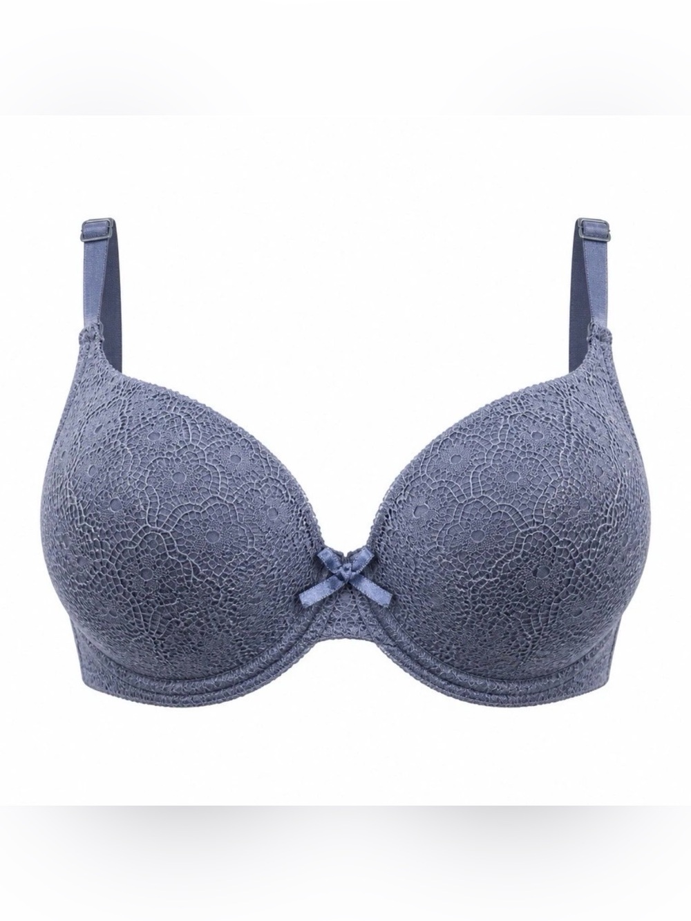 42D Laura Ashley Lightly Padded Full Coverage Underwire Navy Blue Lace Strap Bra